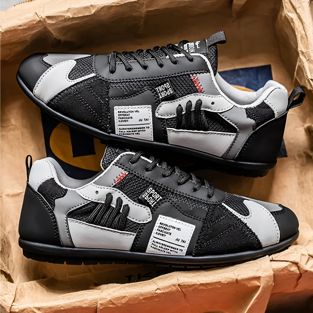 Belvenza | Sneakers Confortevoli con Lacci in Tessuto Grigio