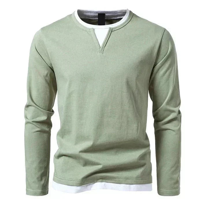 Belvenza | Maglietta a Maniche Lunghe in Cotone Pettinato Premium