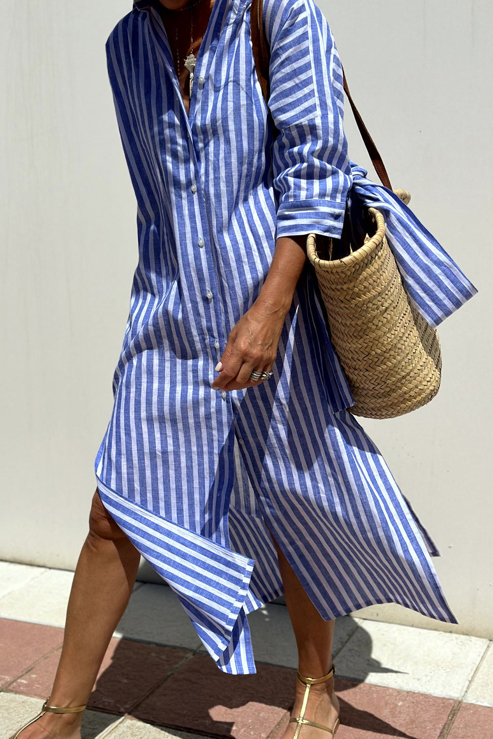 Belvenza | Abito Camicia a Righe Elegante e Confortevole