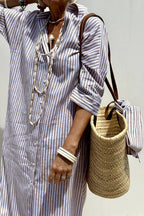 Belvenza | Abito Camicia a Righe Elegante e Confortevole
