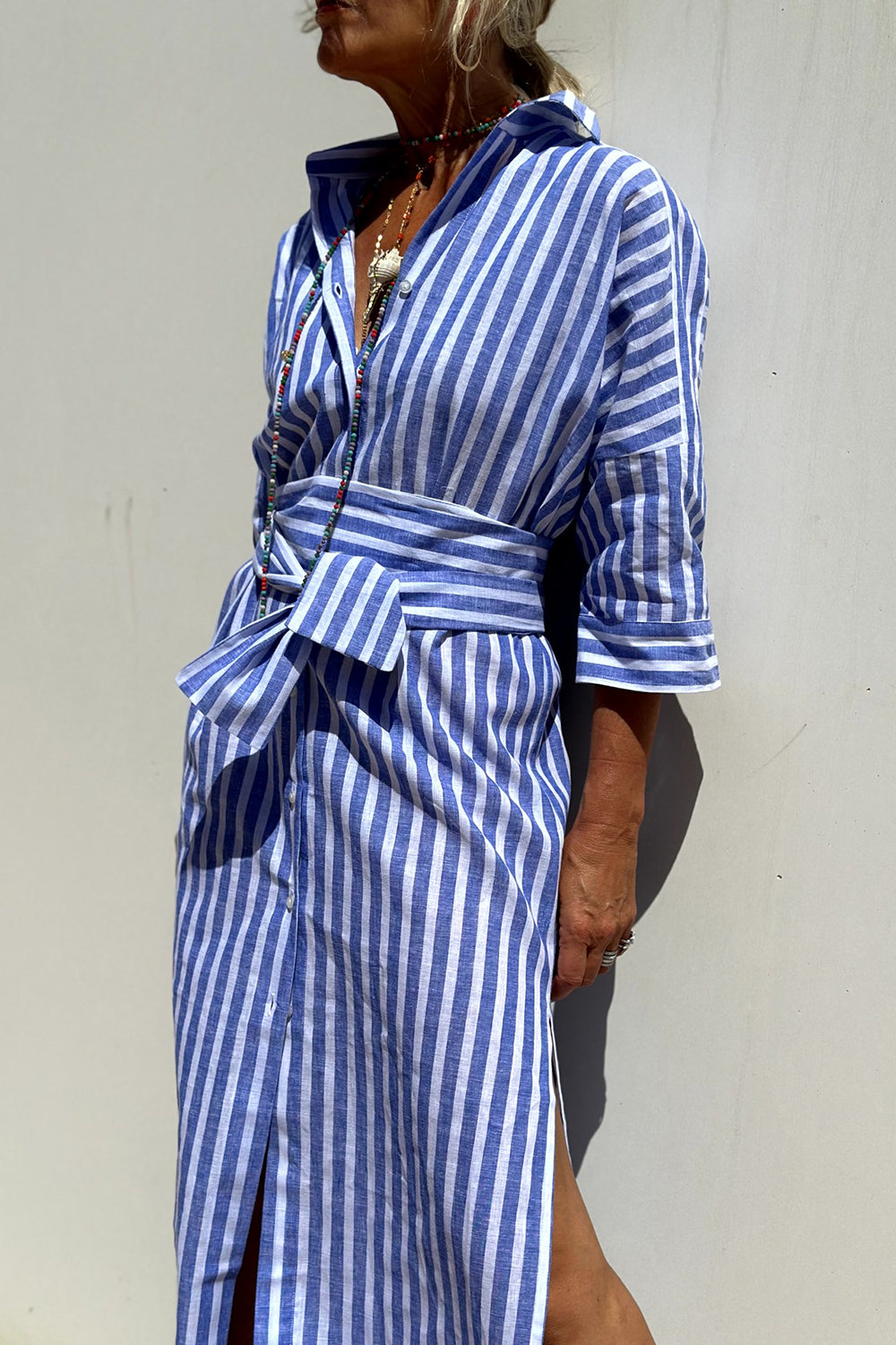 Belvenza | Abito Camicia a Righe Elegante e Confortevole