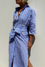 Belvenza | Abito Camicia a Righe Elegante e Confortevole