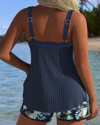 Belvenza | Tankini a Righe con Pantaloni da Spiaggia