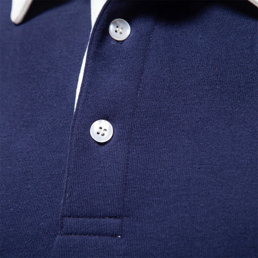 Belvenza | Polo Rugby Classica per Uomini in Cotone Blu