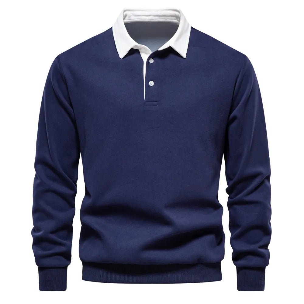 Belvenza | Polo Rugby Classica per Uomini in Cotone Blu