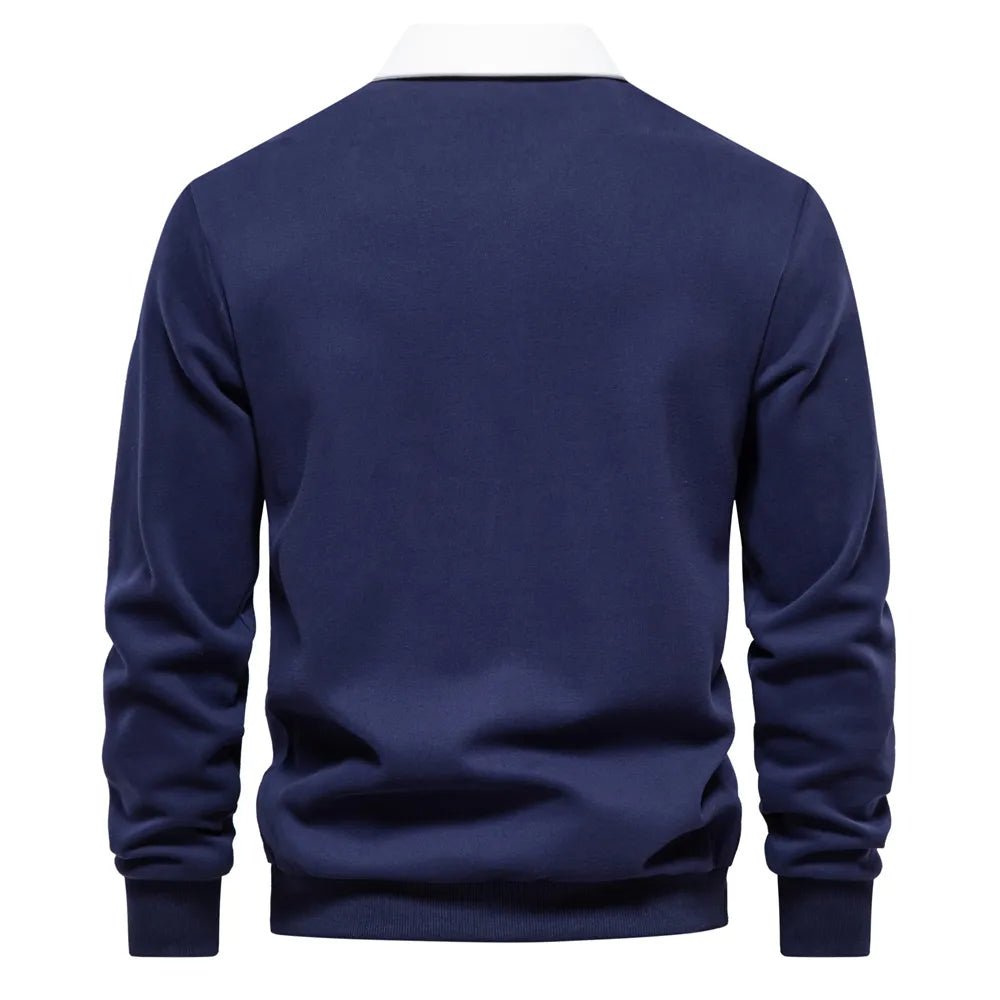 Belvenza | Polo Rugby Classica per Uomini in Cotone Blu