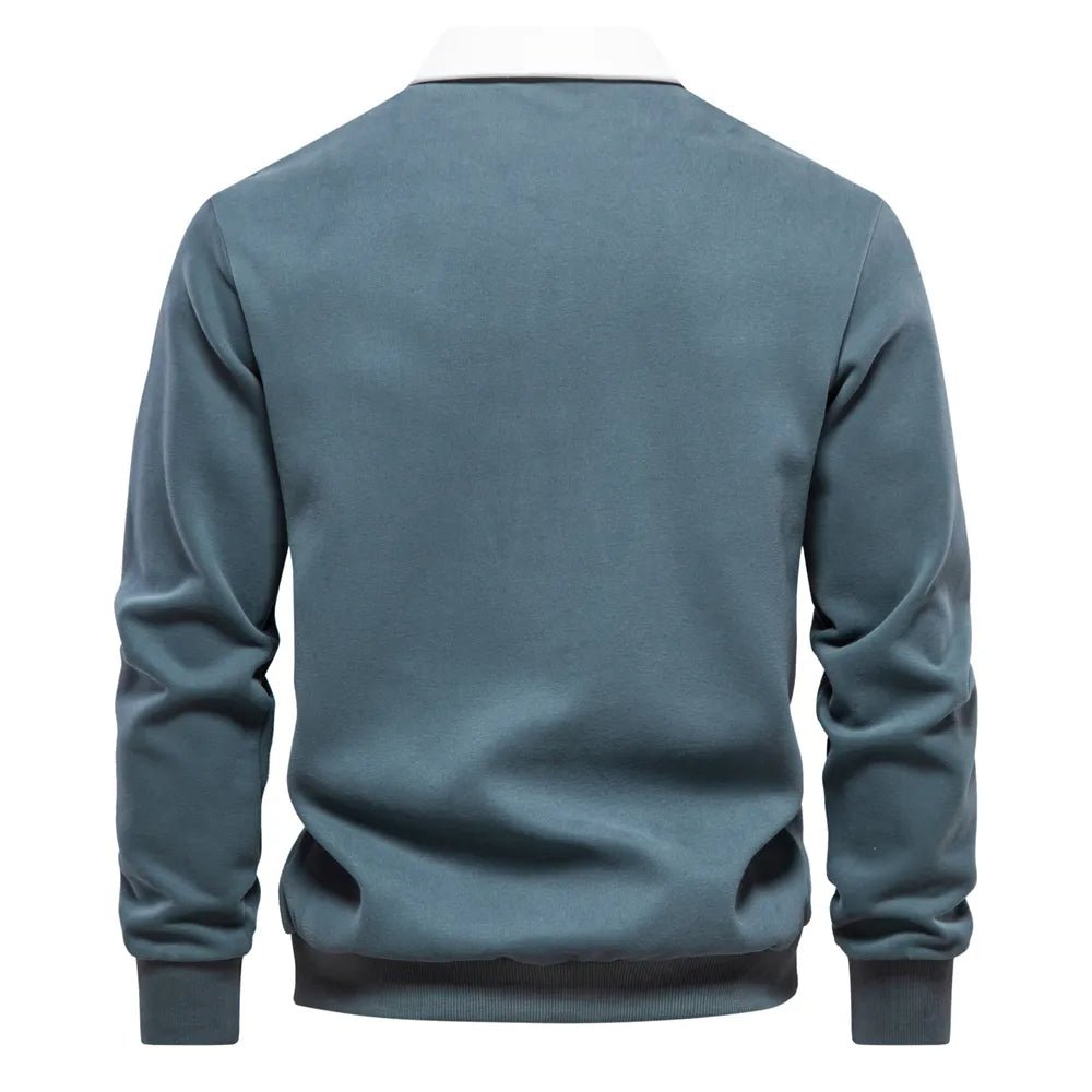 Belvenza | Polo Rugby Classica per Uomini in Cotone Blu