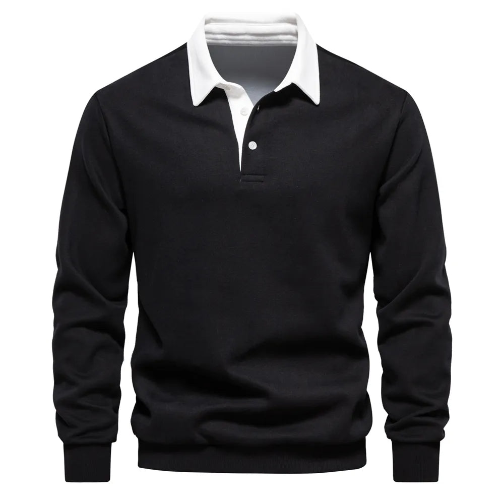 Belvenza | Polo Rugby Classica per Uomini in Cotone Blu