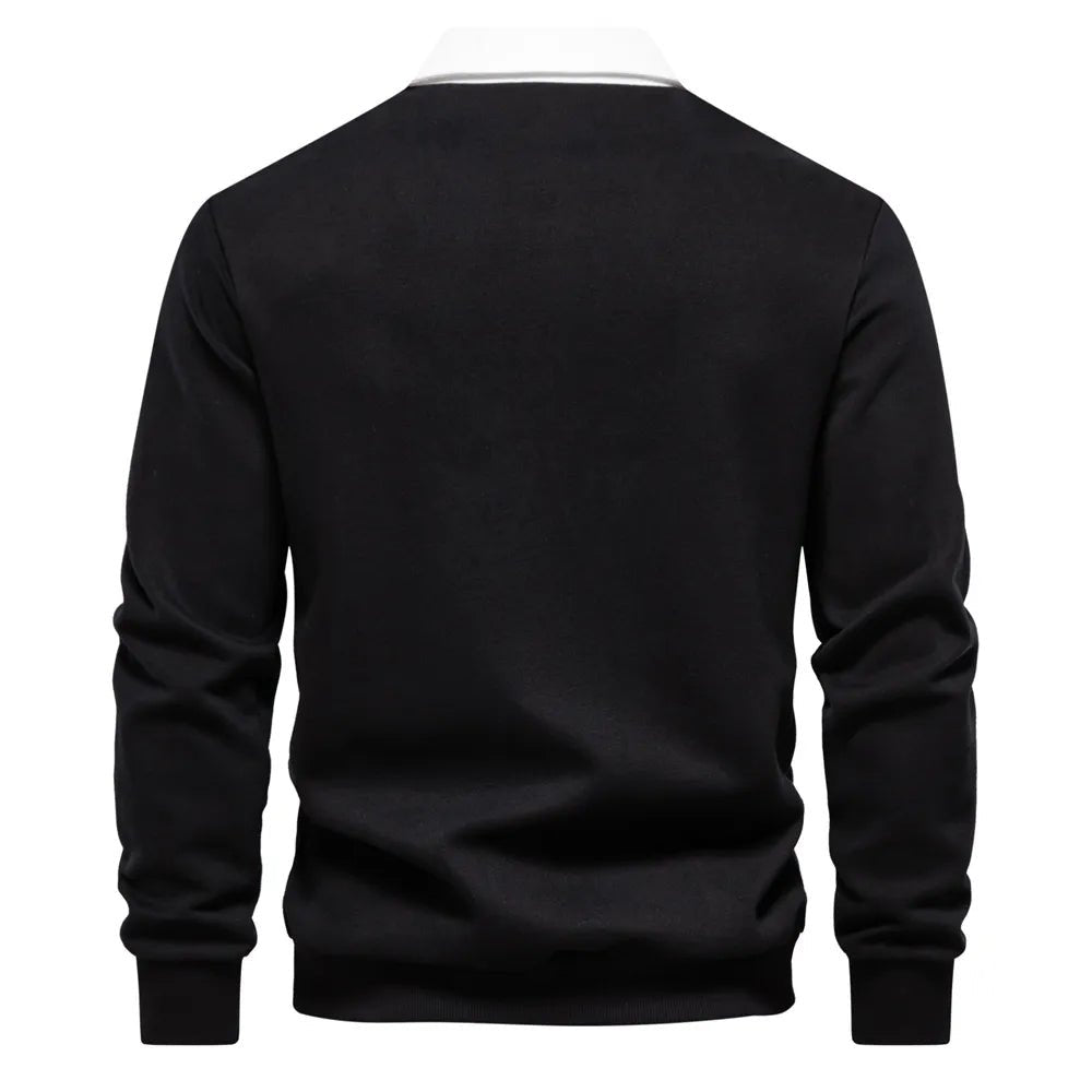 Belvenza | Polo Rugby Classica per Uomini in Cotone Blu