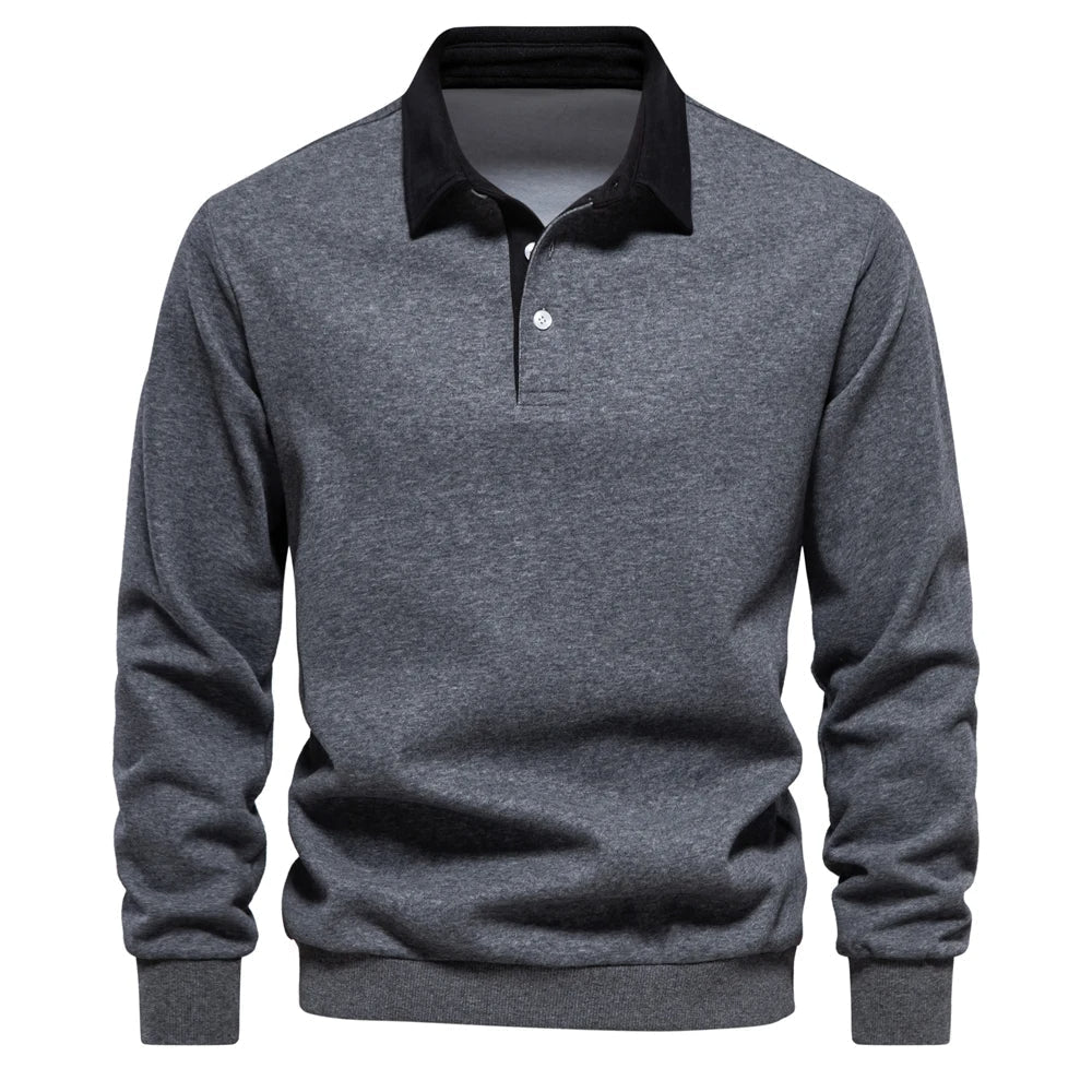 Belvenza | Polo Rugby Classica per Uomini in Cotone Blu