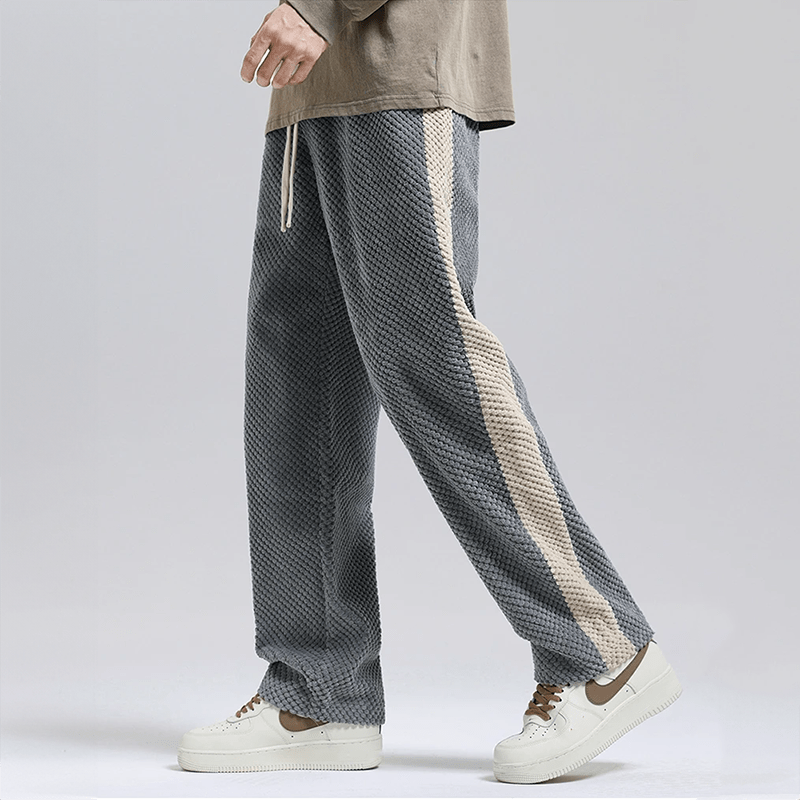Belvenza | Pantaloni da Jogging in Waffelcord Grigio