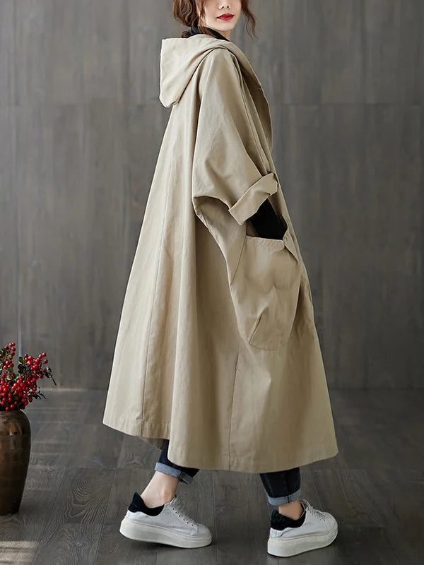 Belvenza | Cappotto Oversized Lungo in Tessuto Nero