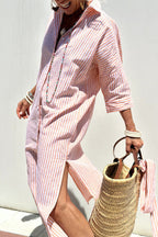 Belvenza | Abito Camicia a Righe Elegante e Confortevole