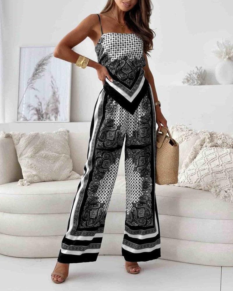 Belvenza | Set Elegante di Top e Pantaloni per Vacanza