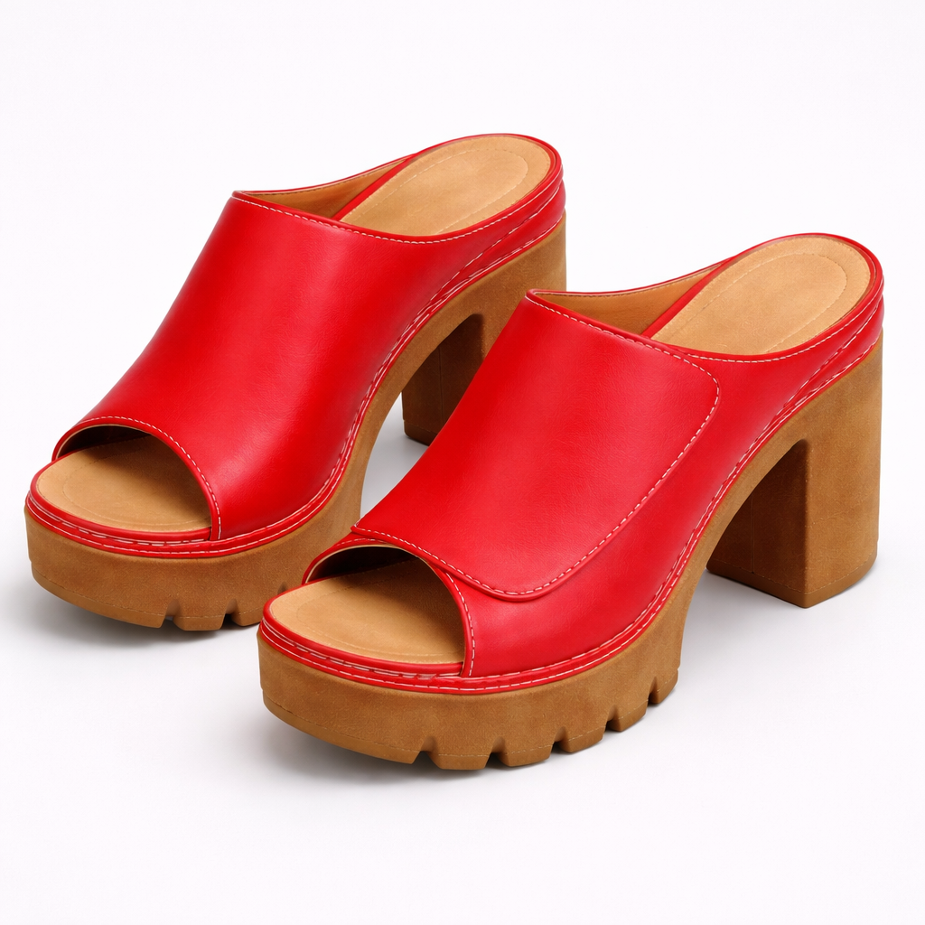 Belvenza | Scarpe con Plateau in Pelle Nera