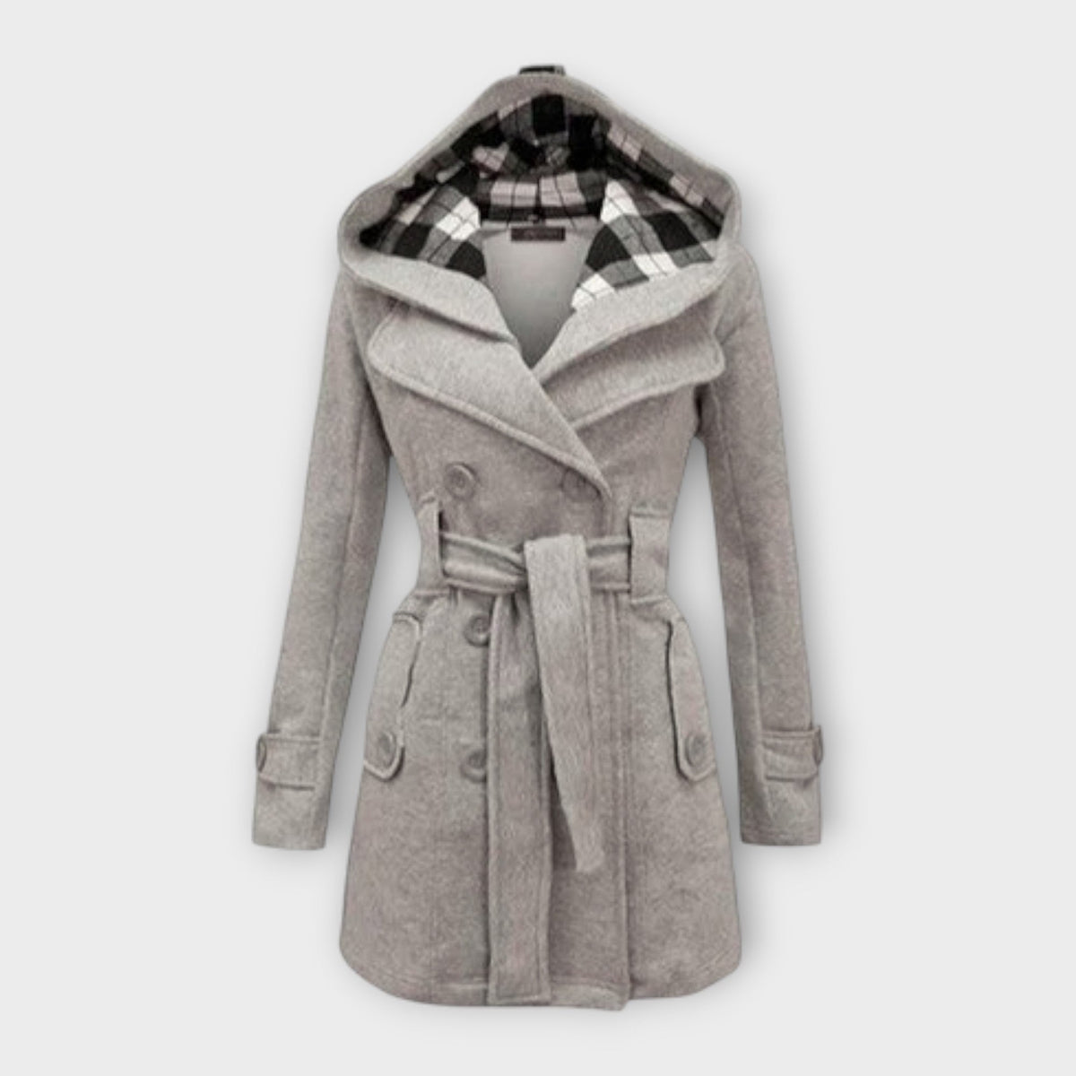 Belvenza | Cappotto Elegante di Transizione in Tessuto Nero