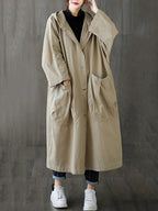Belvenza | Cappotto Oversized Lungo in Tessuto Nero