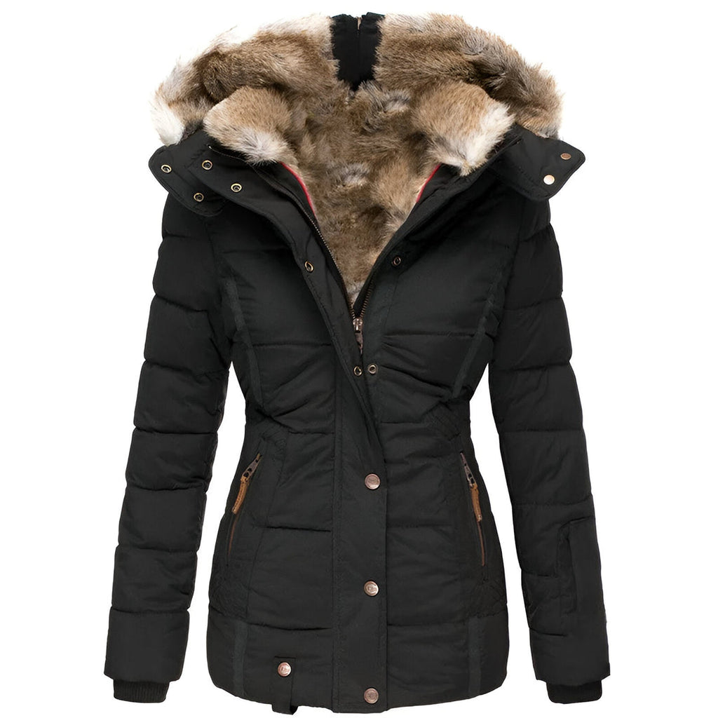 Belvenza | Cappotto Invernale Elegante in Tessuto Nero