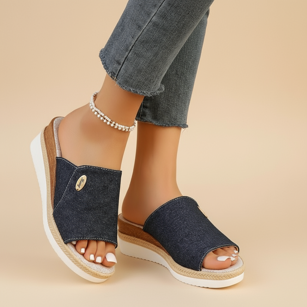 Belvenza | Sandali Ergonomici Confortevoli Denim