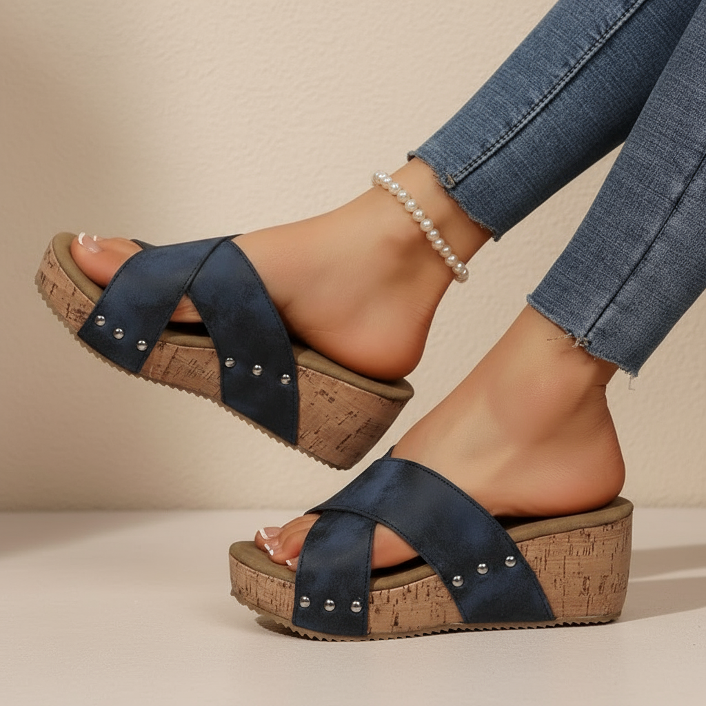 Belvenza | Sandali Wedge Boho Naturale