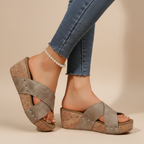 Belvenza | Sandali Wedge Boho Naturale