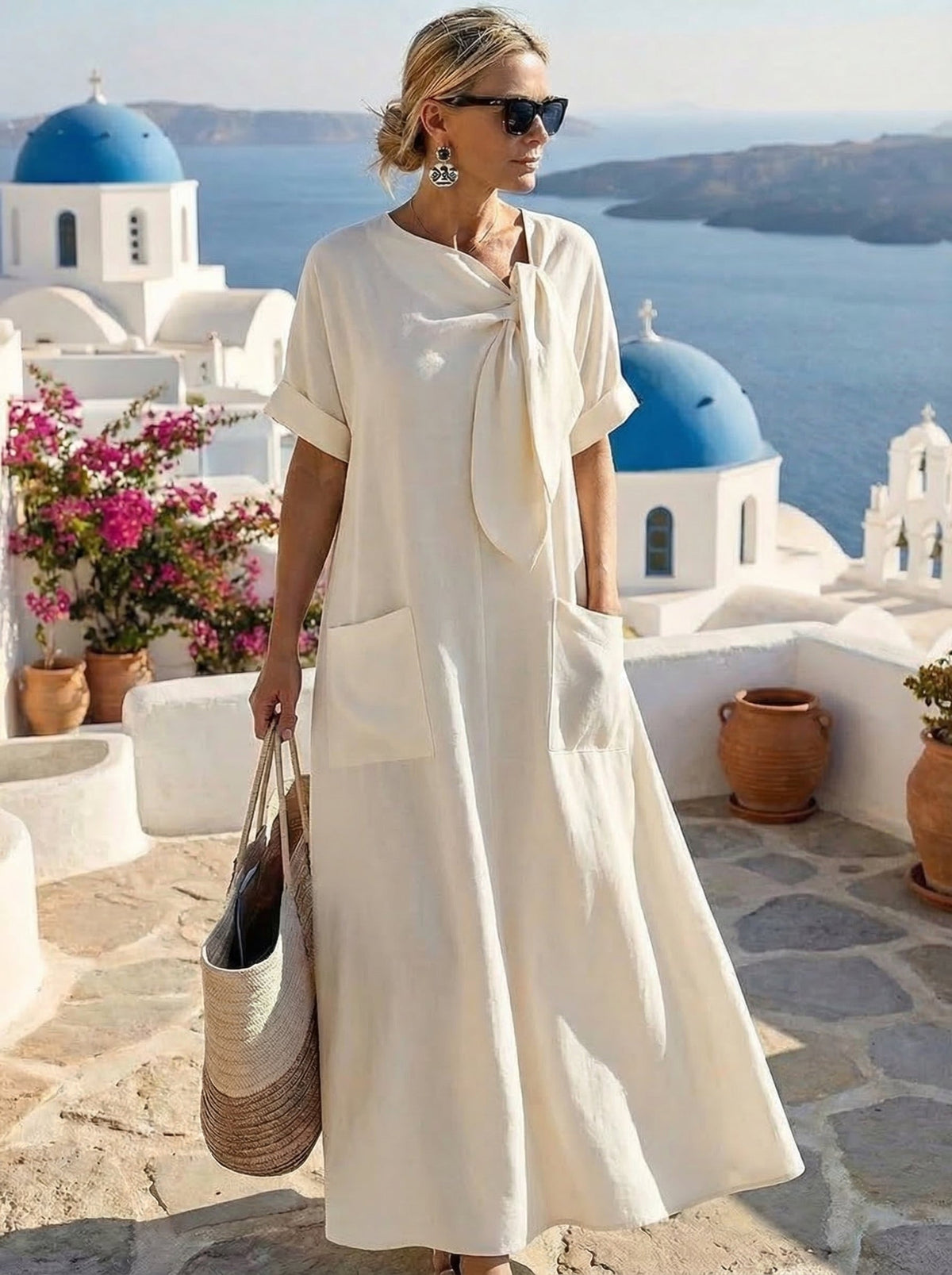 Belvenza | Abito Elegante con Tasche in Tessuto Morbido