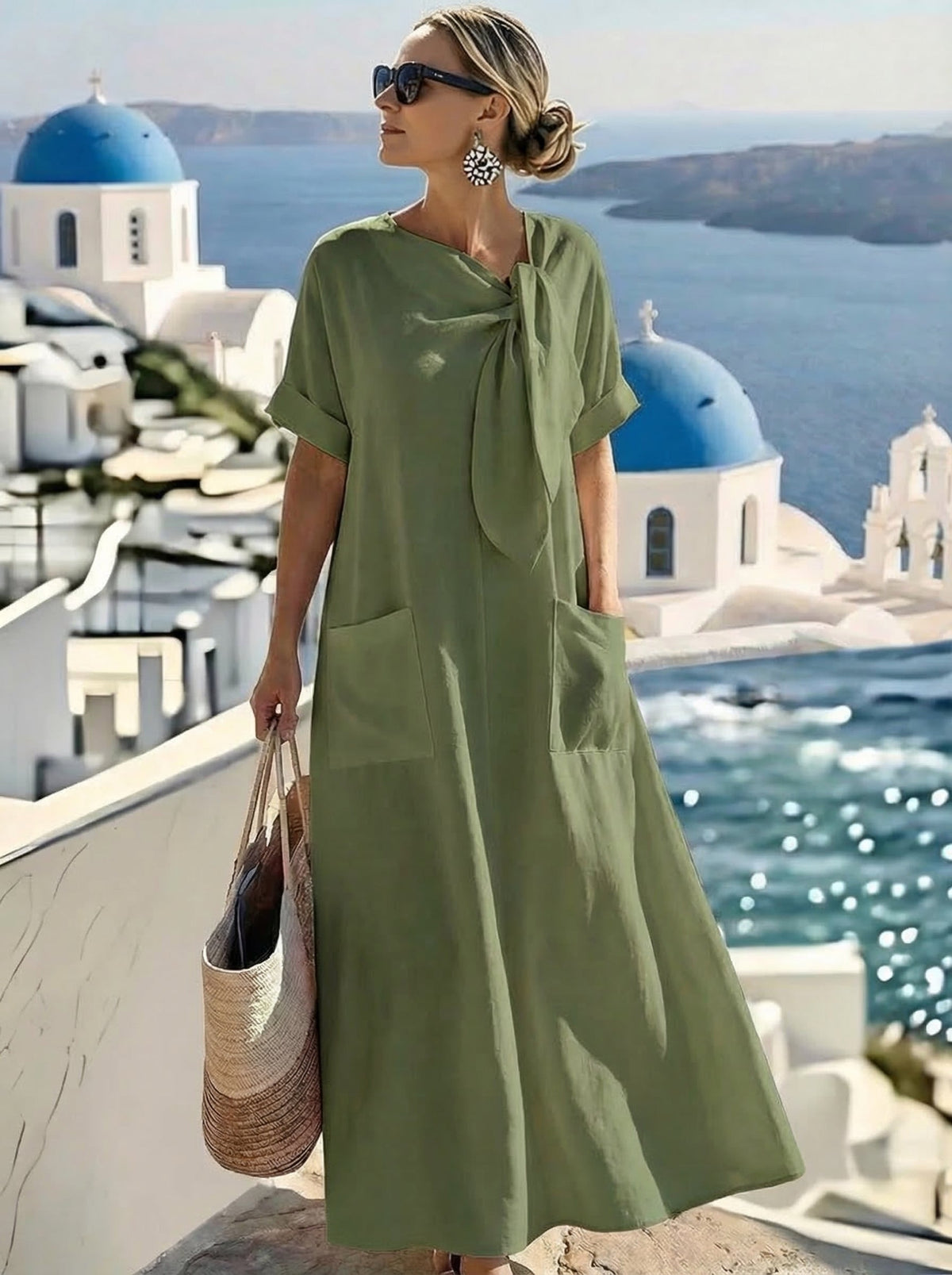 Belvenza | Abito Elegante con Tasche in Tessuto Morbido