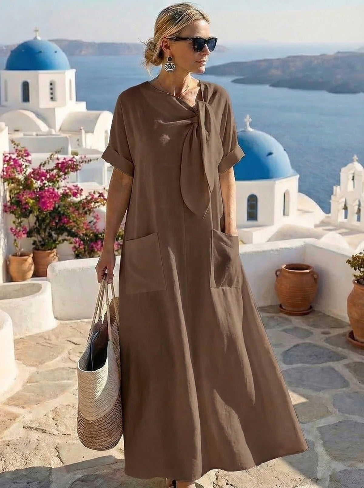 Belvenza | Abito Elegante con Tasche in Tessuto Morbido
