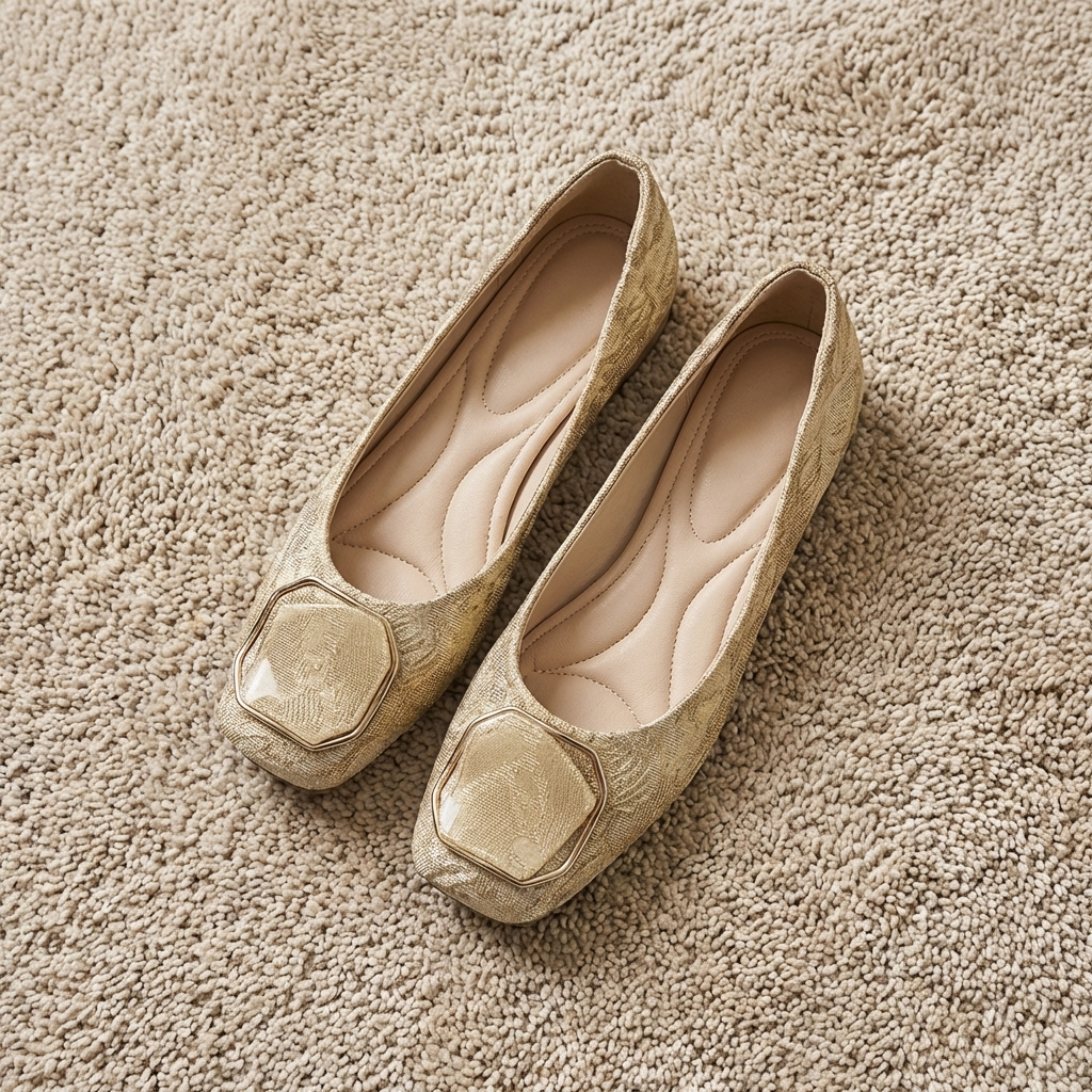 Belvenza | Ballerine in Rete Eleganti Color Nudo