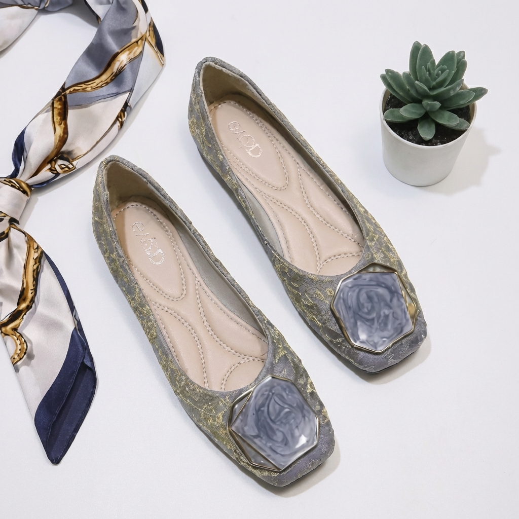 Belvenza | Ballerine in Rete Eleganti Color Nudo
