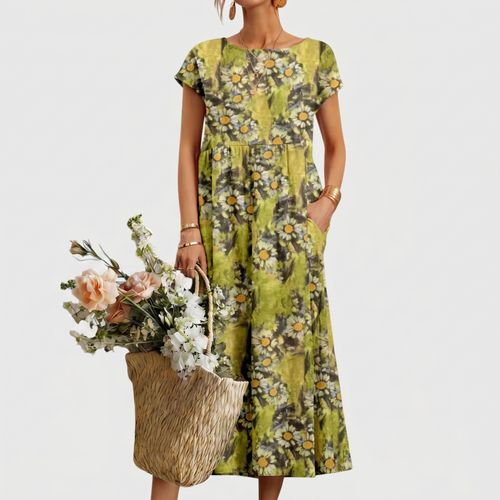 Belvenza | Abito Chic con Fiori Colorati
