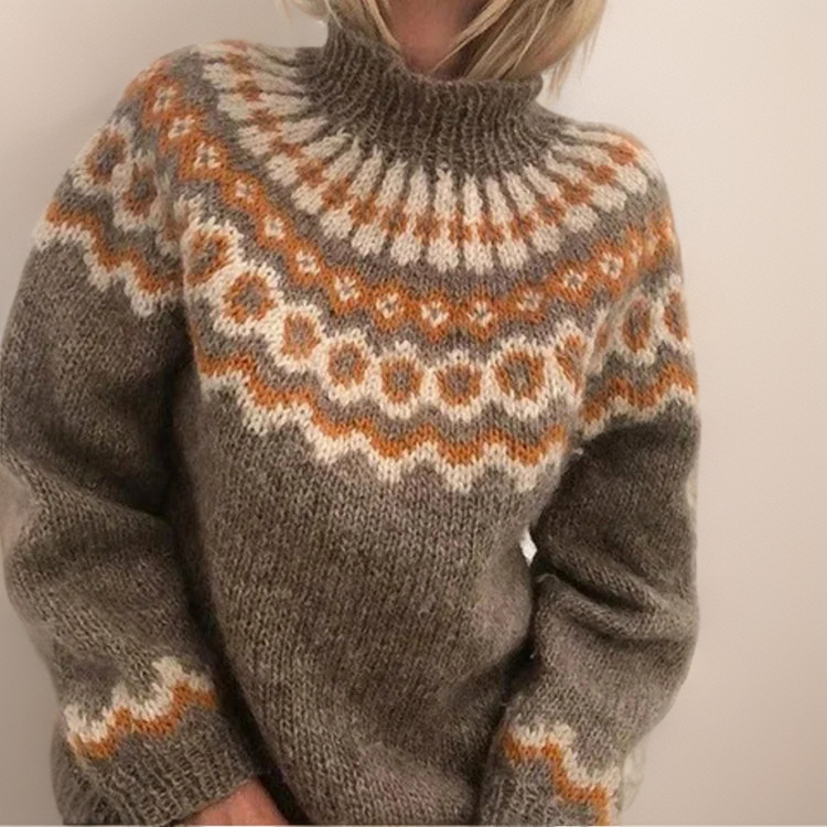Belvenza | Maglione Elegante a Collo Alto in Cashmere