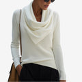 Belvenza | Maglione con Collo Drappeggiato in Tessuto Morbido