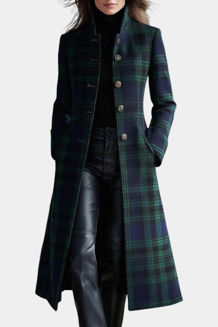 Belvenza | Cappotto a Quadri Elegante in Tessuto Premium