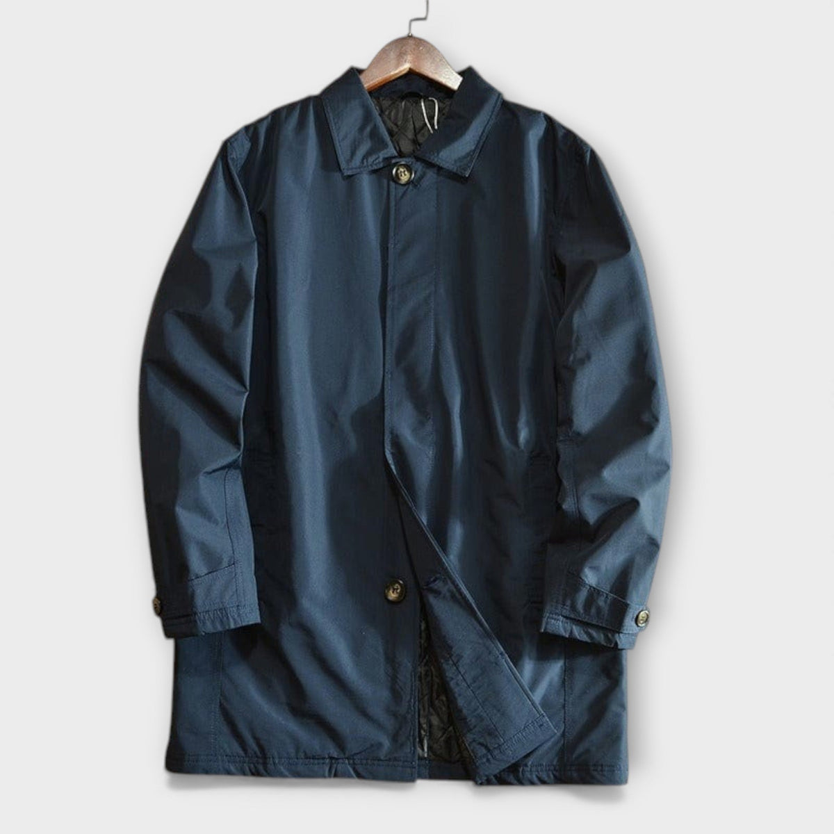 Belvenza | Cappotto Impermeabile in Tessuto Tecnico Blu