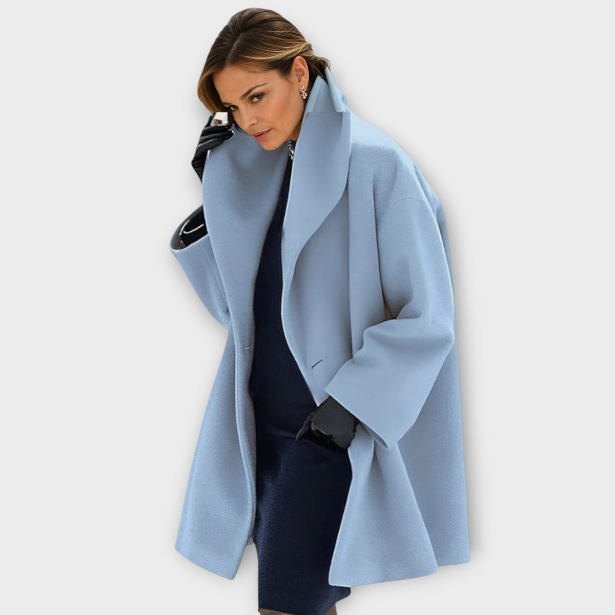 Belvenza | Cappotto Elegante con Cappuccio Nero