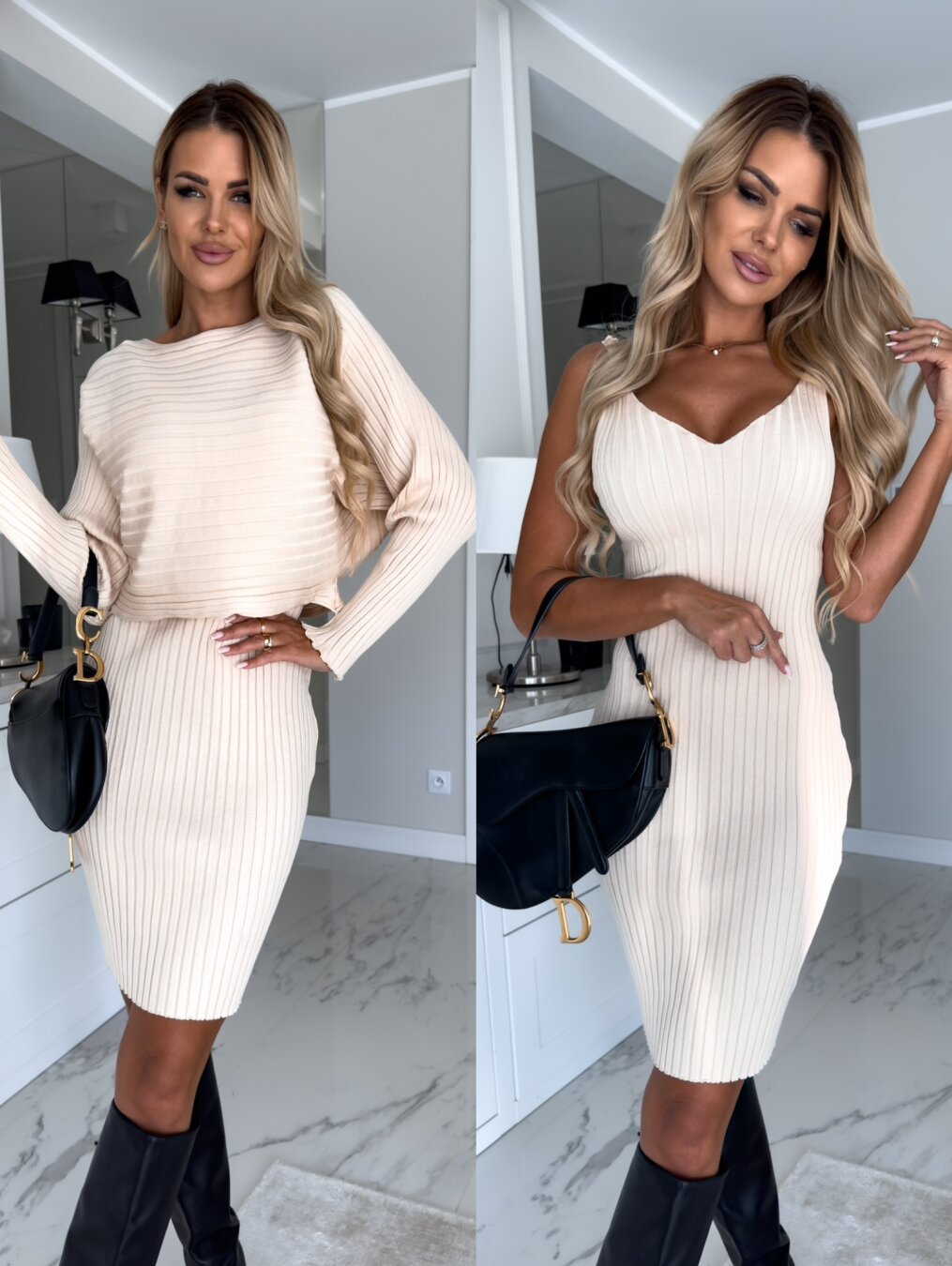 Belvenza | Set di Vestito Elegante in Tessuto Pregiato