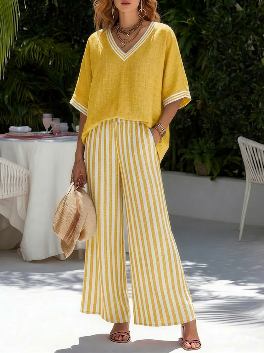 Belvenza | Set in Lino e Cotone a Righe