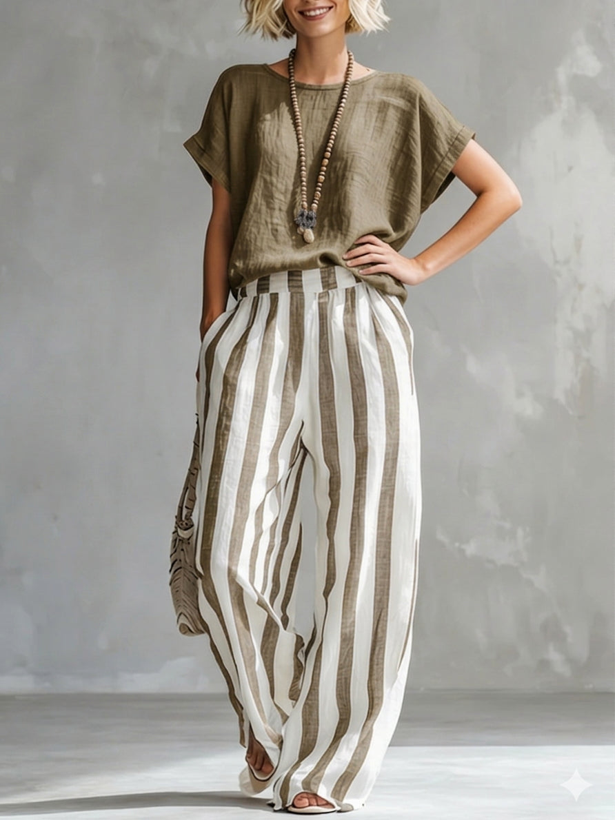 Belvenza | Set in Cotone e Lino a Righe