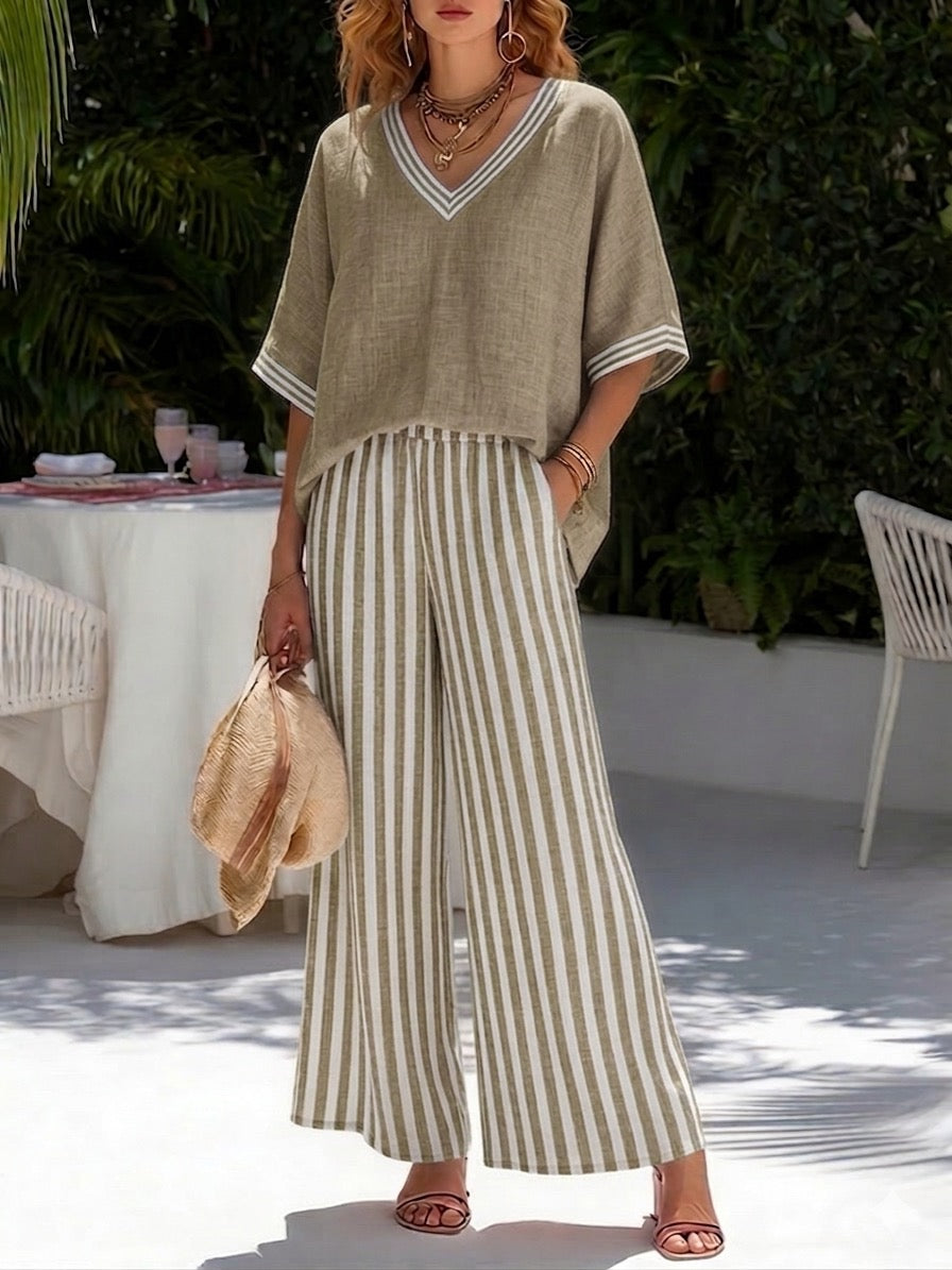 Belvenza | Set in Lino e Cotone a Righe
