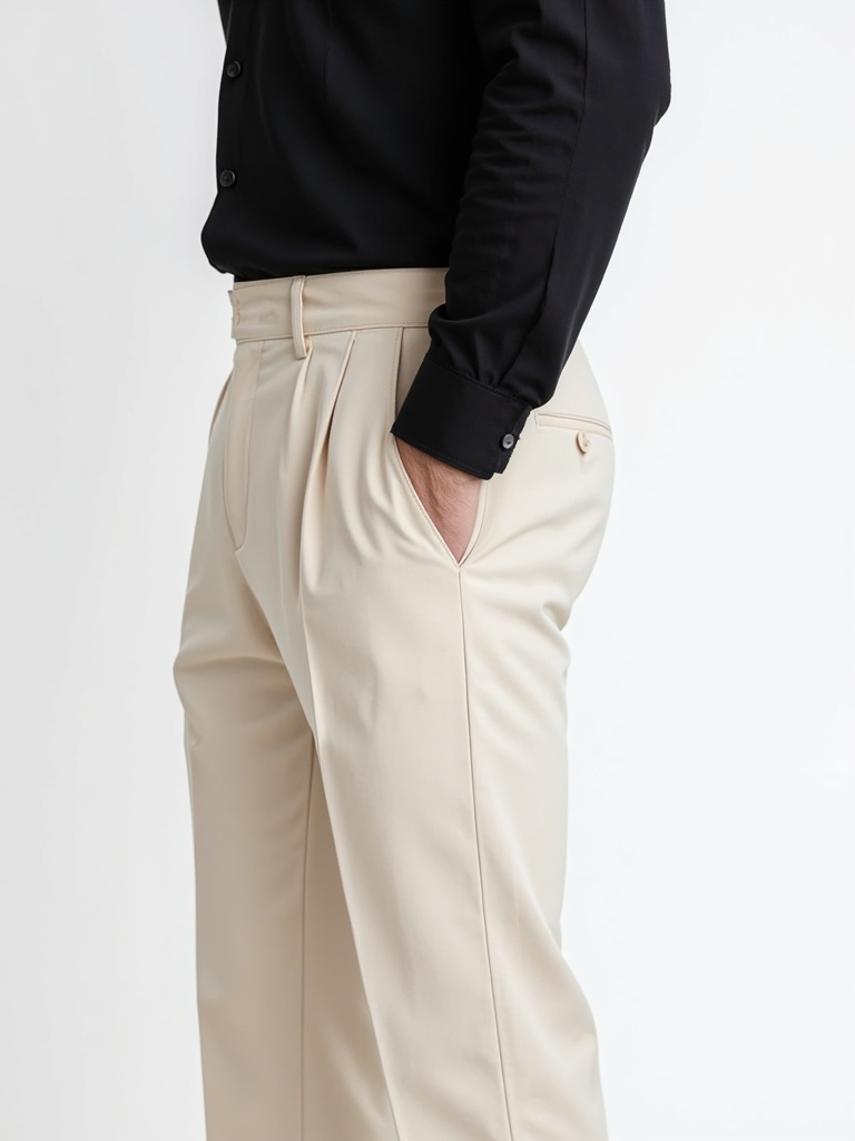 Belvenza | Pantaloni Plissettati in Tessuto Premium