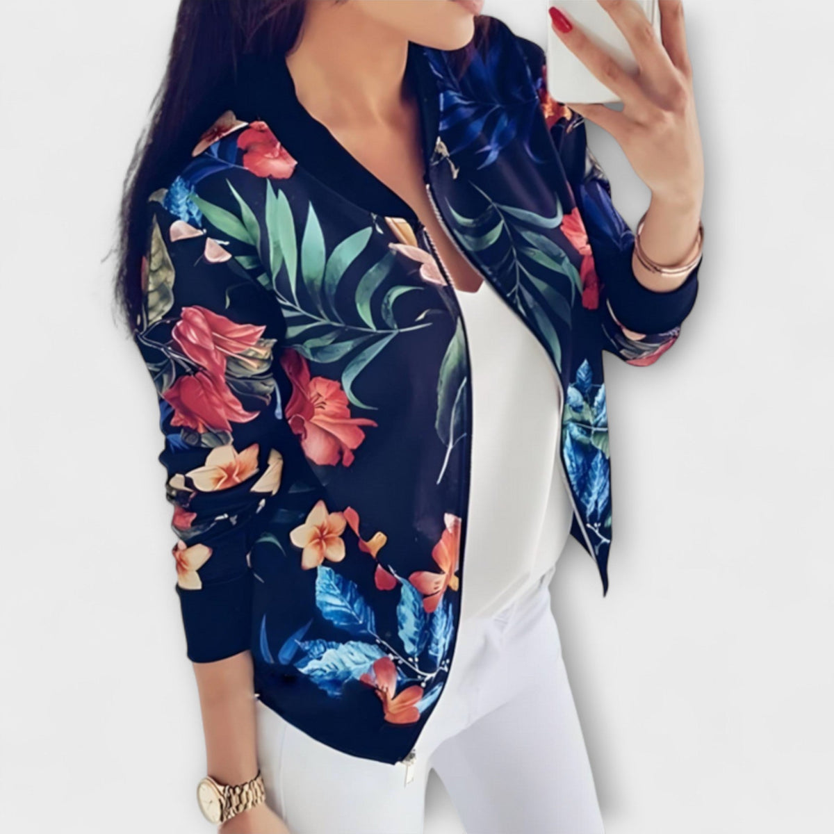 Belvenza | Cardigan Elegante con Zip in Maglia Grigia
