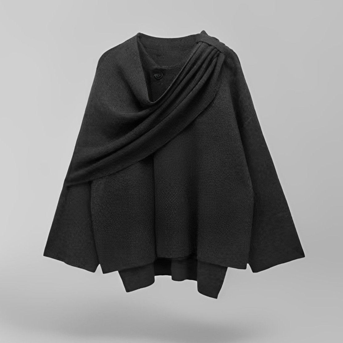 Belvenza | Cappotto Elegante in Tessuto Nero