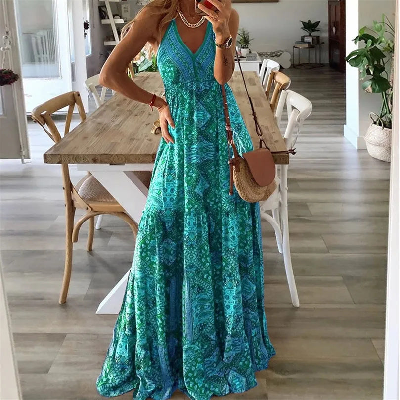 Belvenza | Abito Maxy con Scollatura a V