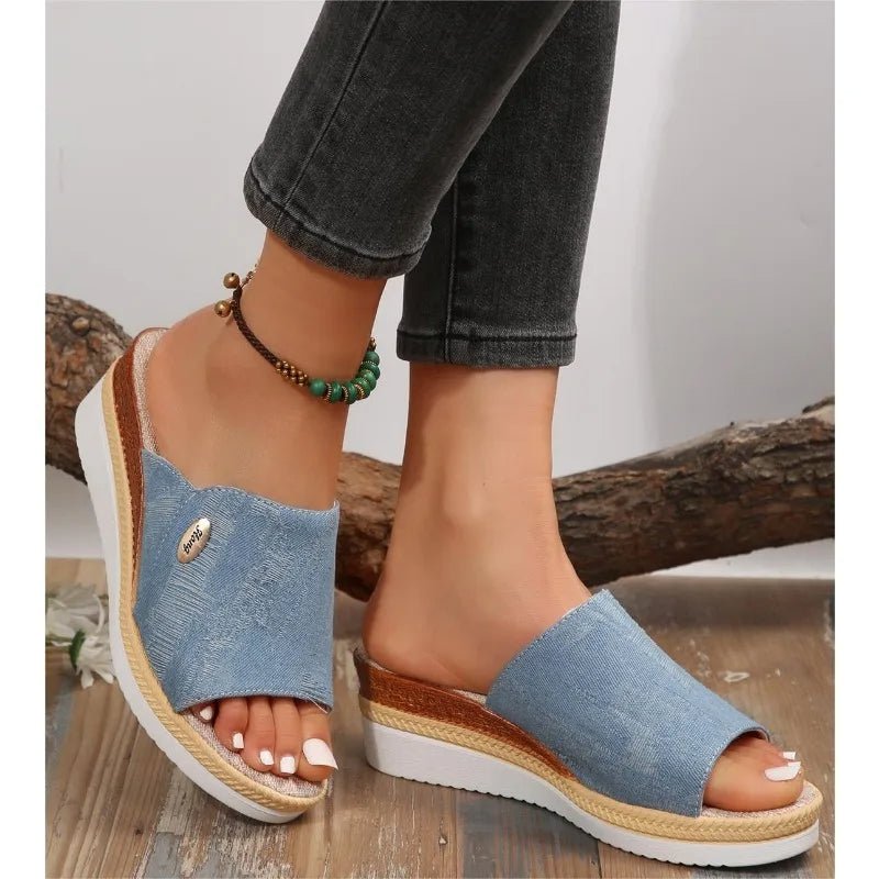 Belvenza | Sandali Ergonomici Confortevoli Denim