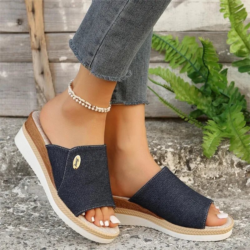 Belvenza | Sandali Ergonomici Confortevoli Denim