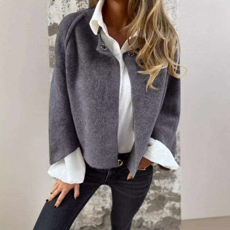 Belvenza | Cappotto Elegante in Stoffa Grigia