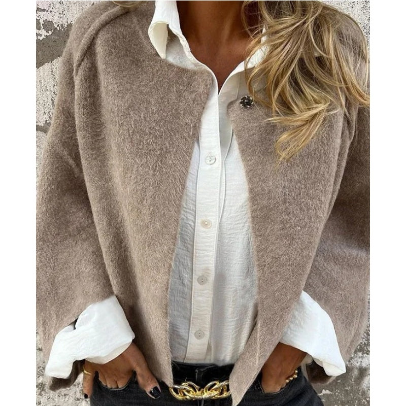 Belvenza | Cappotto Elegante in Stoffa Grigia