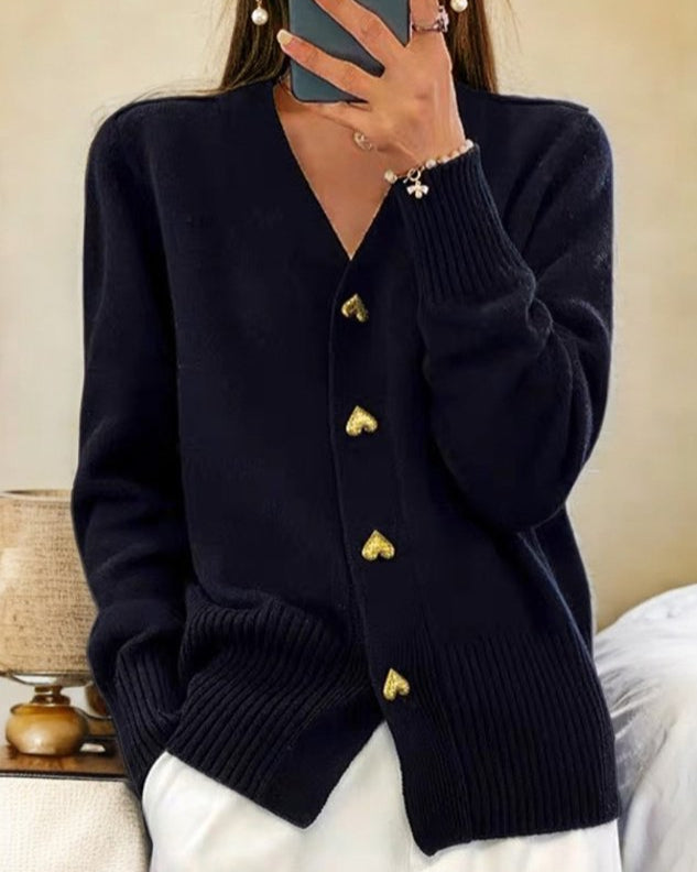 Belvenza | Cardigan Elegante in Maglia Grigia