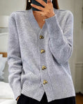 Belvenza | Cardigan Elegante in Maglia Grigia